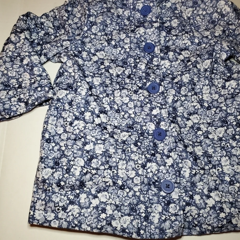 BABY GAP Button Up Floral Blue Jacket Sz 2T